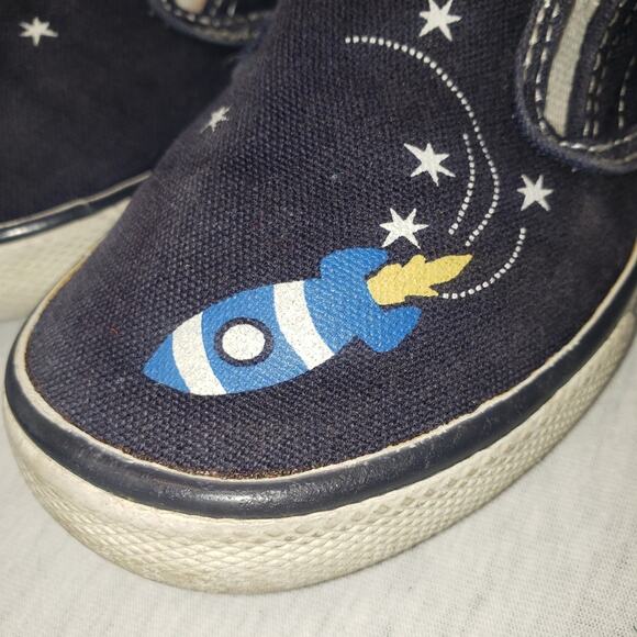 GUC boys toddler Gymboree canvas shoes sneakers size 8 w/ rocket ships space - Picture 4 of 7